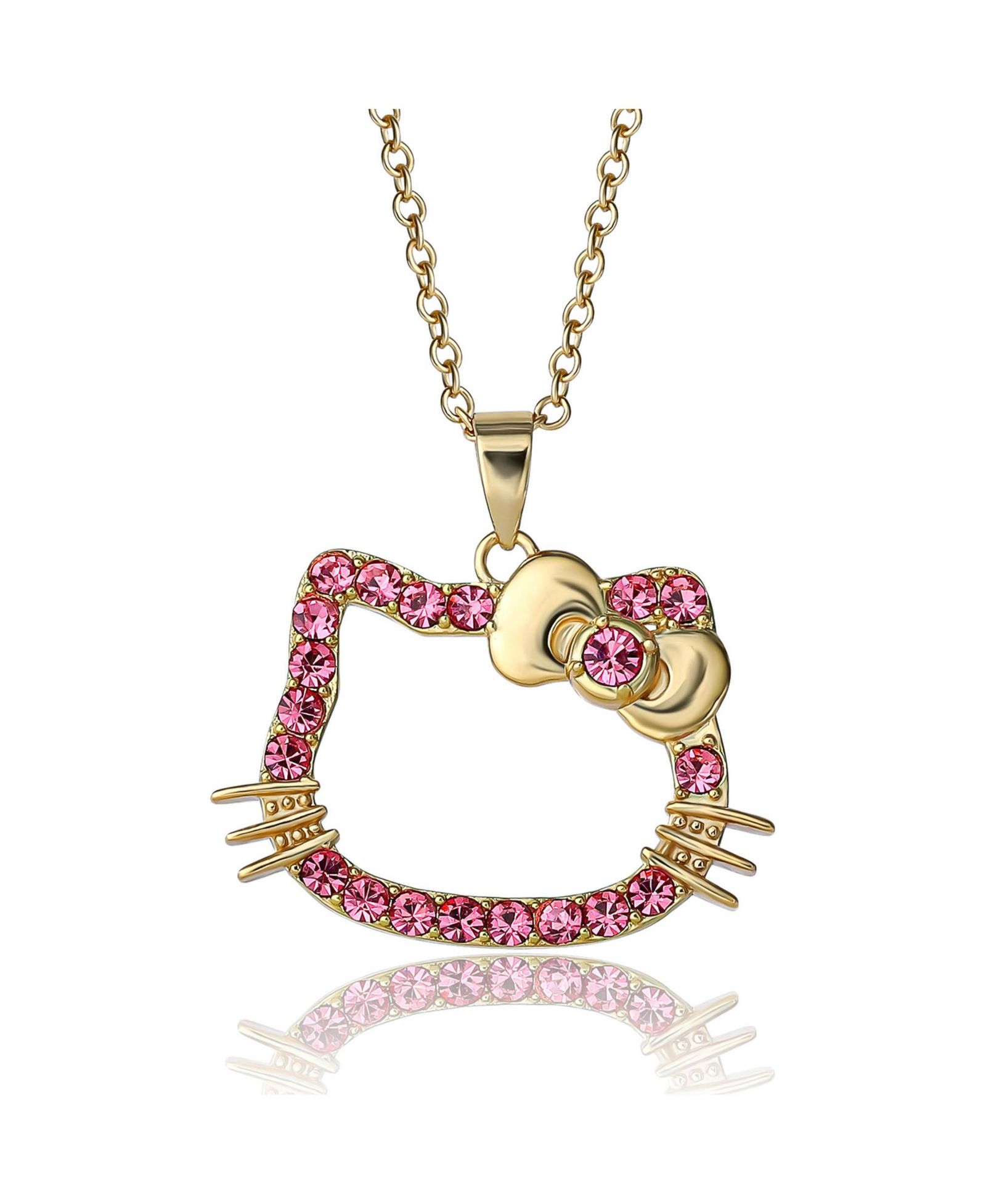 Розовая хрустальная подвеска Hello Kitty Sanrio Outline