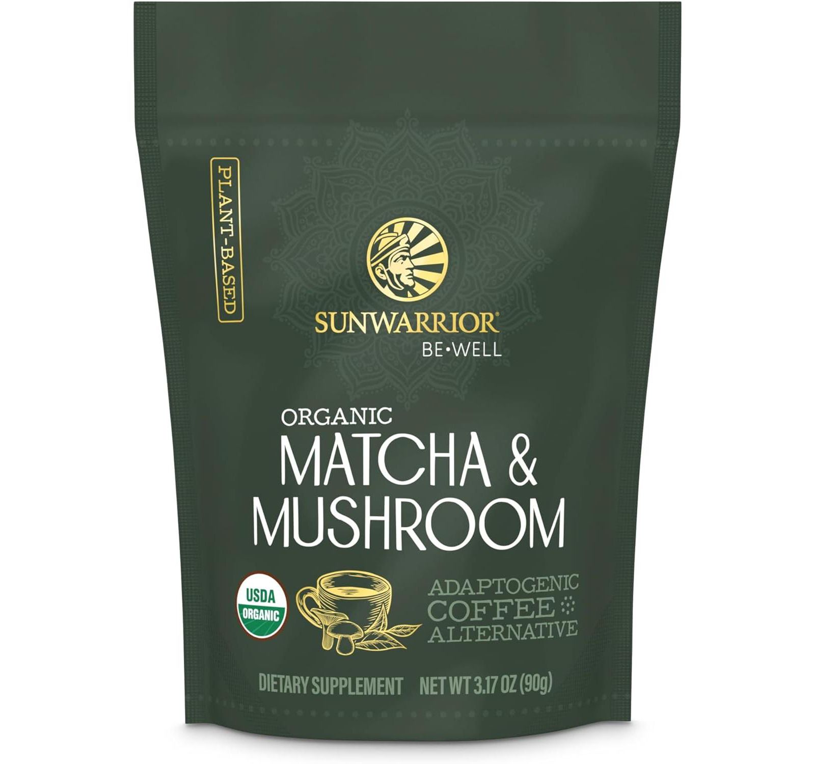 Органический порошок матча и грибов Sunwarrior Be Well, 90g
