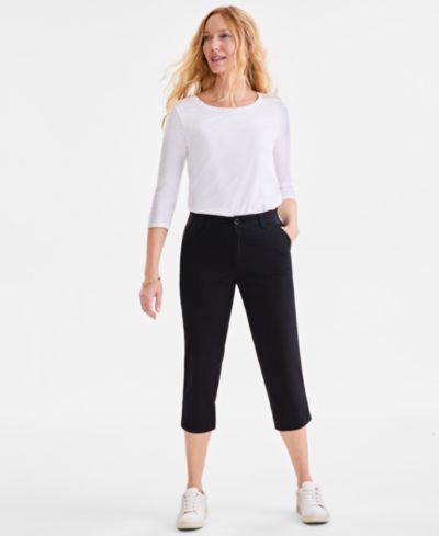 Style & Co Petite Mid-Rise Comfort Waist Capri Pants, Exclusively at Macy's