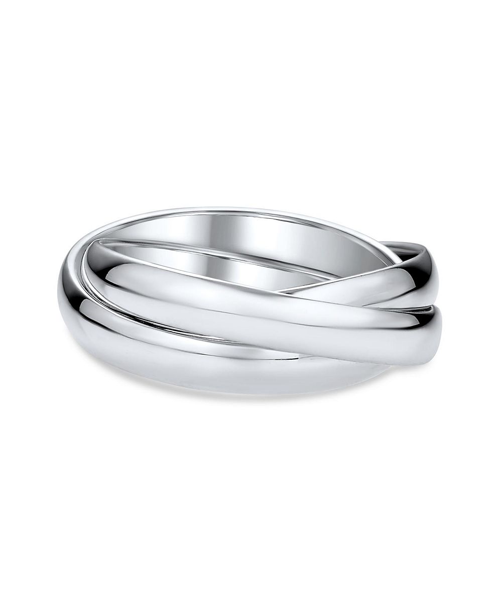 Bling Jewelry Triple Rolling Dome Wedding Band Ring Sterling Silver