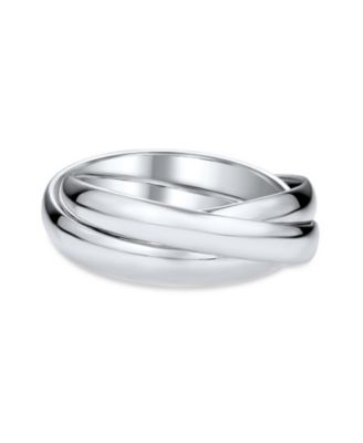 Bling Jewelry Triple Rolling Dome Wedding Band Ring Sterling Silver