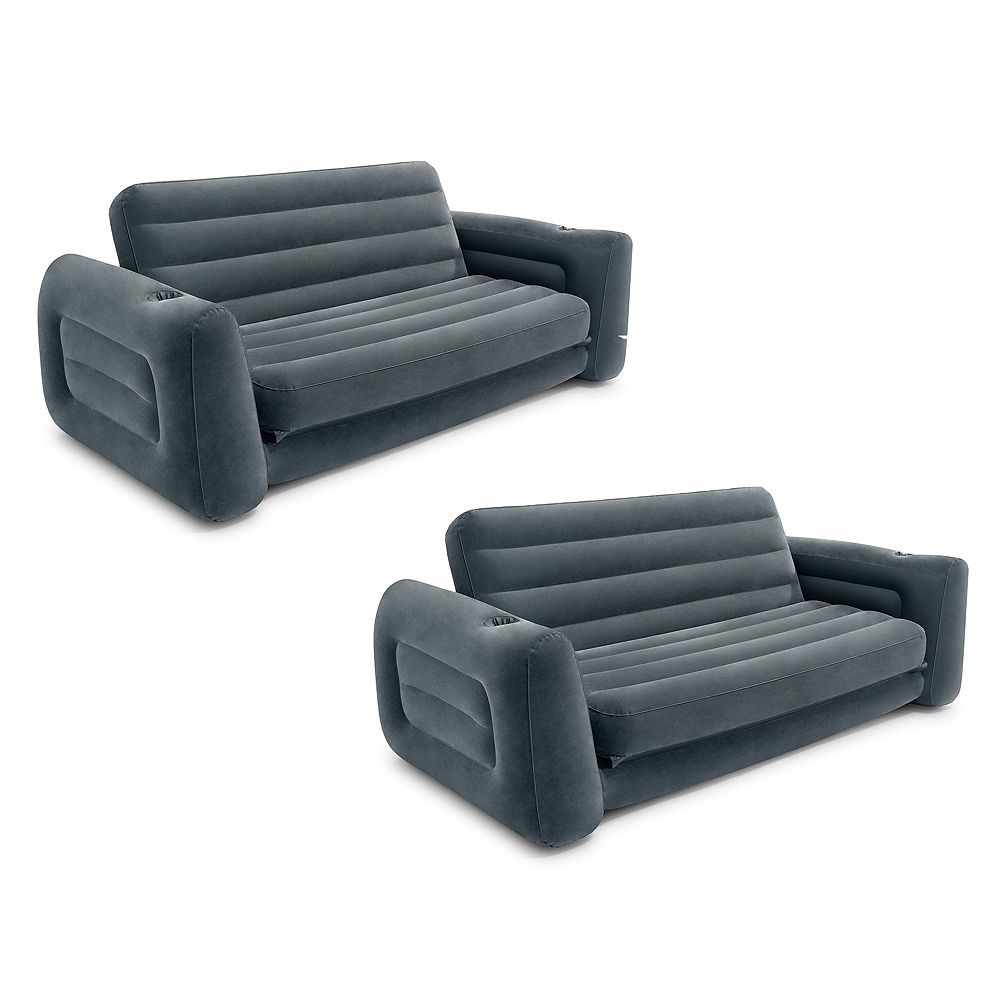 Надувной диван-кровать Intex Queen, Gray (2 Pack)