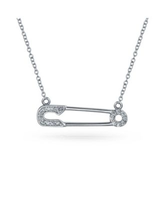 Подвеска-кулон Bling Jewelry Safety Pin с акцентом CZ из серебра с золотым покрытием
