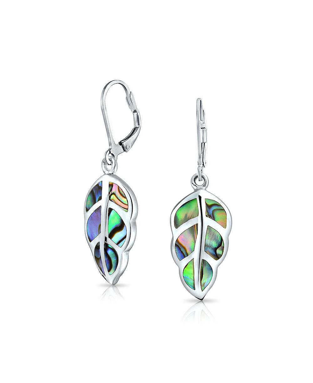 Серьги Bling Jewelry с инкрустацией радужным опалом и серебром