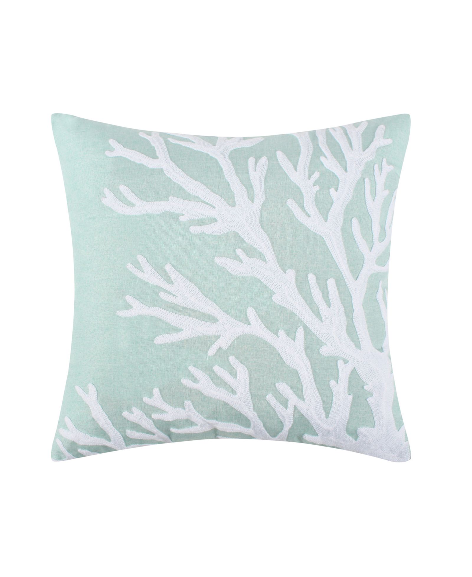 Levtex Ocean Meadow Coral Embroidered Decorative Pillow, 18" x 18"