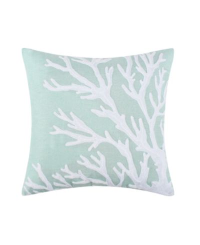 Levtex Ocean Meadow Coral Embroidered Decorative Pillow, 18" x 18"