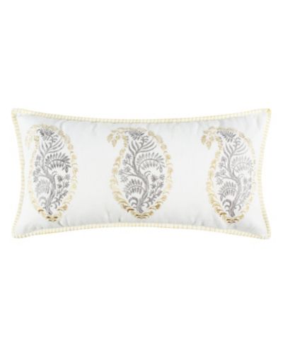 Levtex Kamira Paisley Embroidered Decorative Pillow, 12" x 24"