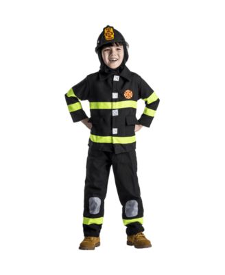 Firefighter Jacket, Pants & Hood Costume Set  - Kids Girls & Boys