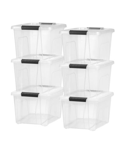 IRIS USA пластиковый контейнер для хранения с крышкой, 6 шт., 19qt