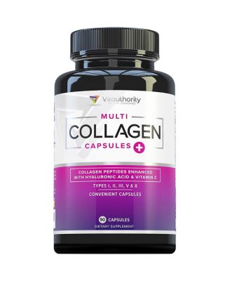 Multi Collagen Capsules,  Collagen Peptides Supplement for Hair, Skin, Nails and Joints, Vitauthority, 90ct