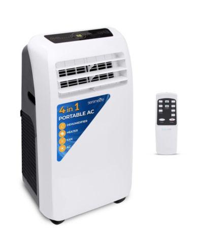 SereneLife Portable Air Conditioner & Heater, 10,000 BTU Cooling, 9,000 BTU Heating, Built-in Dehumidifier & Fan