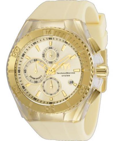 TechnoMarine Мужские часы Cruise Quartz 3 Hand Gold Dial