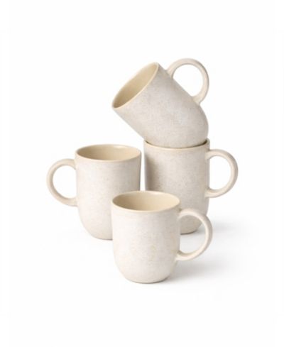 PORTO BRASIL Stoneware Coup Mugs, Set of 4