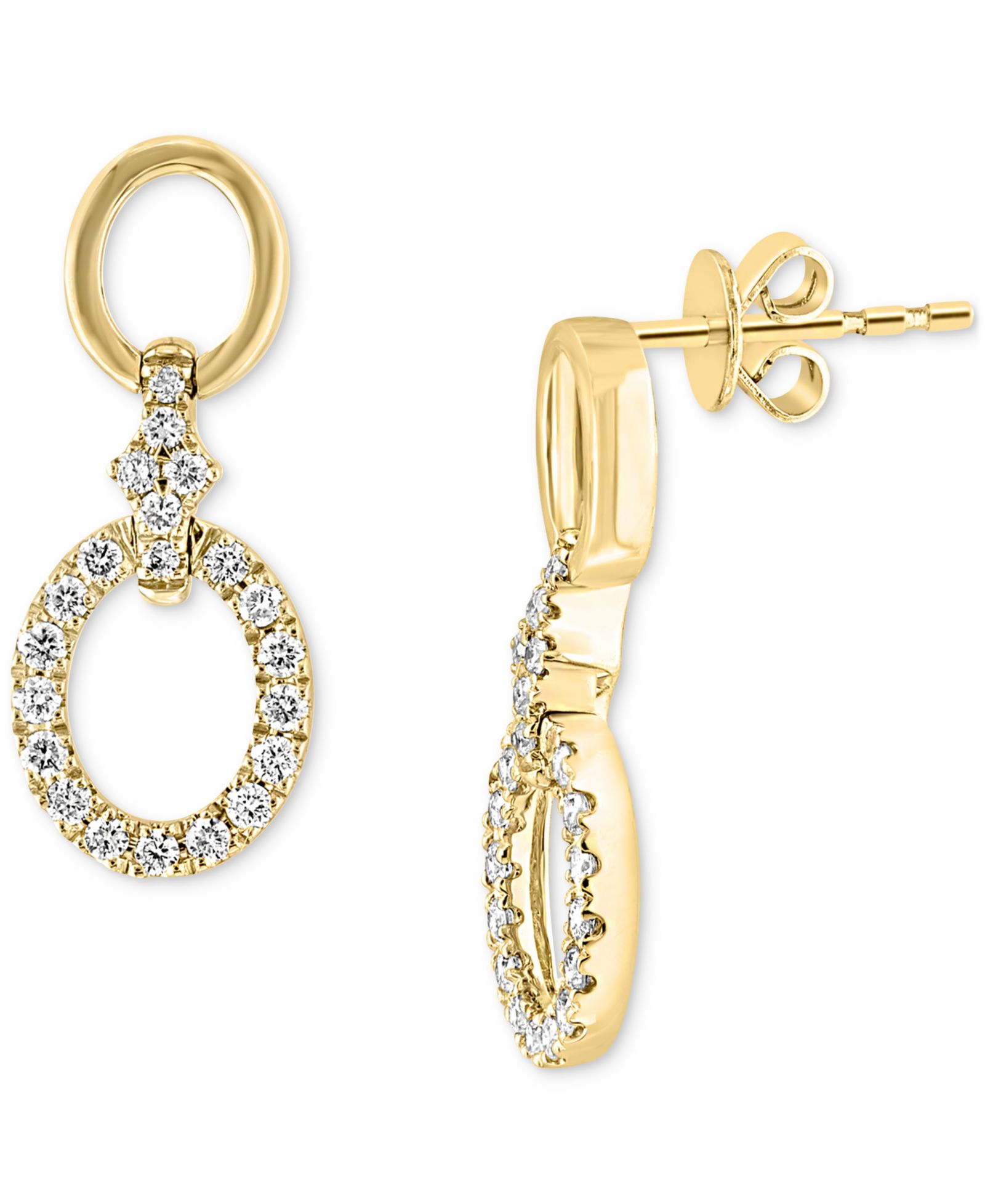 Diamond Drop Earrings (1/2 ct. t.w.) in 14k Yellow Gold серьги с бриллиантами LALI Jewels