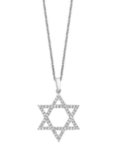 LALI Jewels подвеска в виде звезды Давида с бриллиантами, 18", 14k White Gold