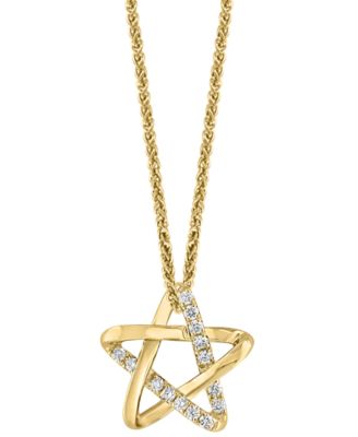 Diamond Star 18" Pendant Necklace (1/6 ct. t.w.) in 14k Gold