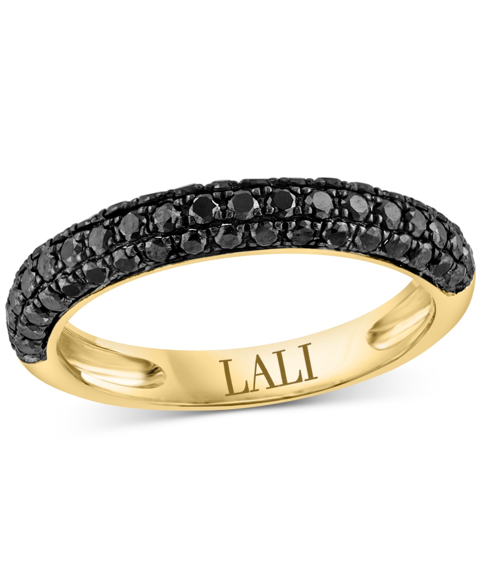 Кольцо Black Diamond Band с бриллиантами общим весом 3/4 карата, 14k золото и черное родиевое покрытие
