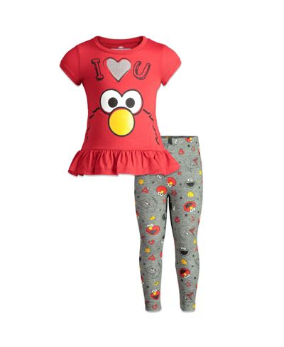 Комплект Sesame Street Baby Girls Pullover Peplum T-Shirt и Leggings