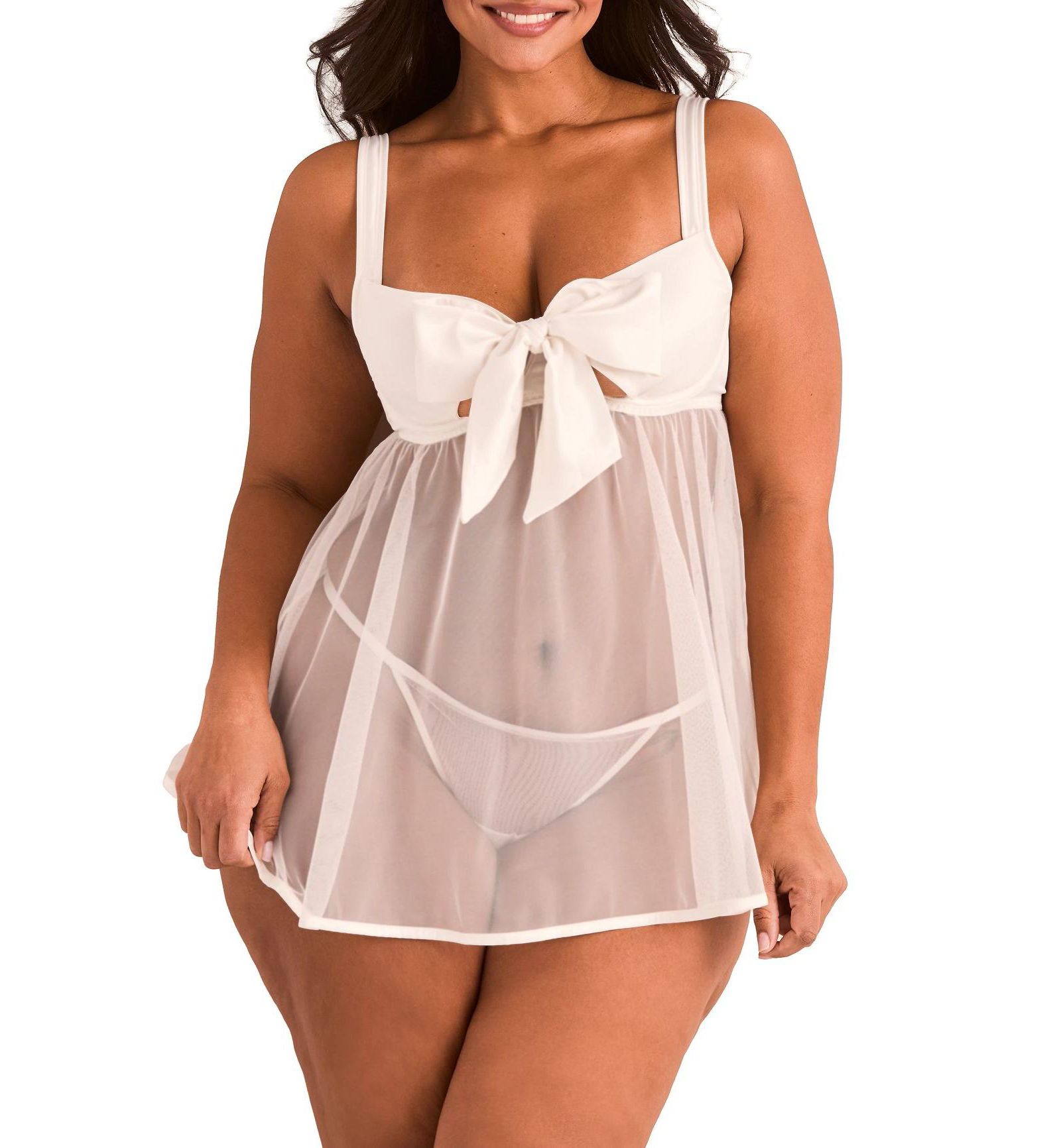 Adore Me Plus Size Bessima Babydoll and G-String Set Lingerie