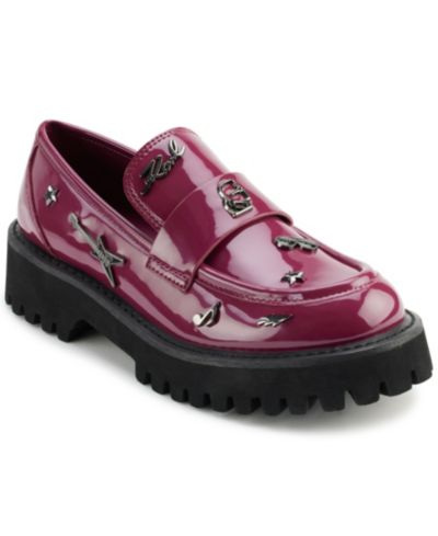 KARL LAGERFELD PARIS Women's Gaston Rocker Almond Toe Lug Loafers