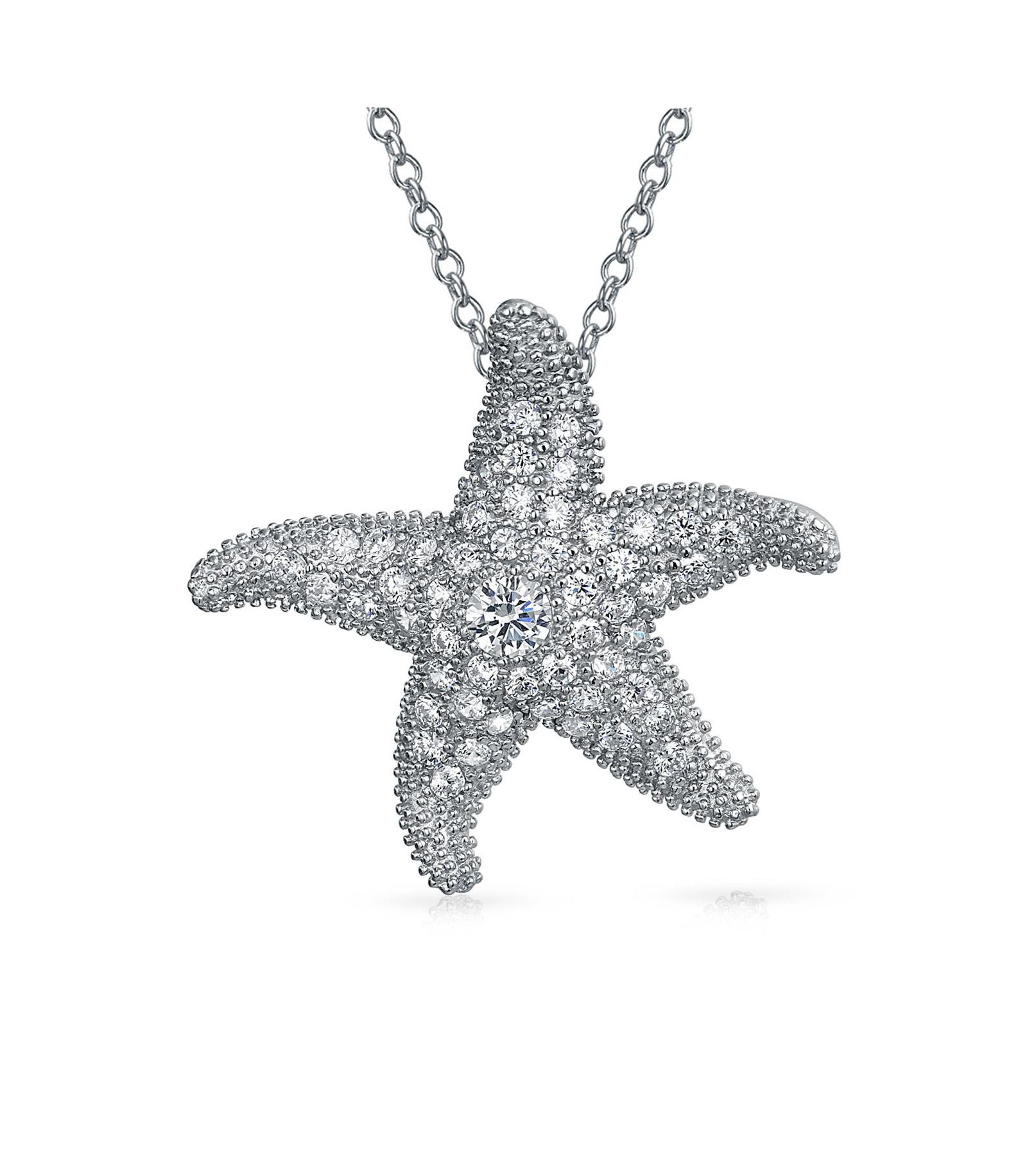 Bling Jewelry Marine Life Nautical Beach Vacation Starfish Necklace .925 Sterling Silver