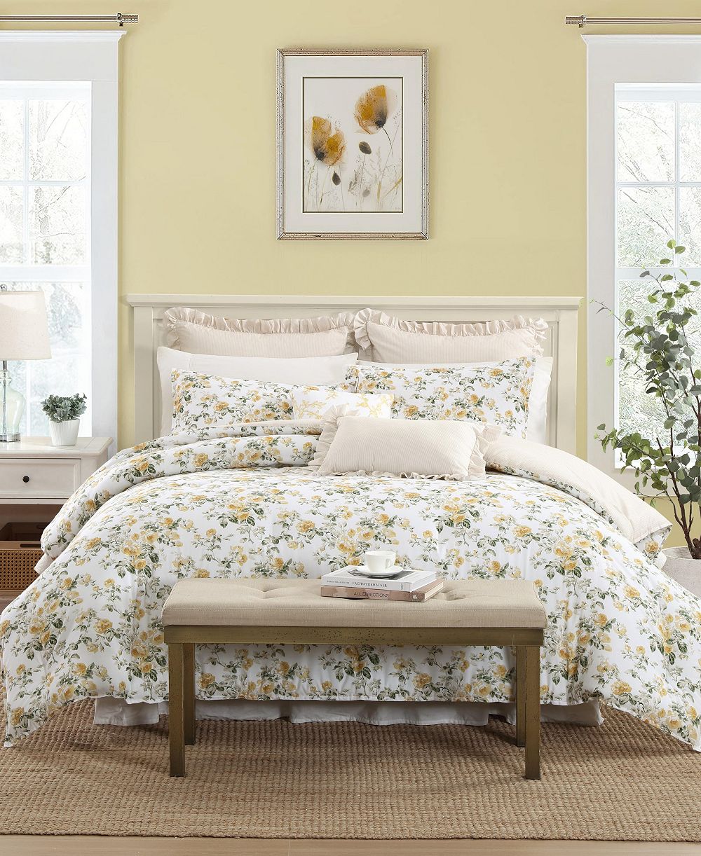 Стягательное одеяло Laura Ashley Roses Reversible 7-Pc. Comforter Set, King