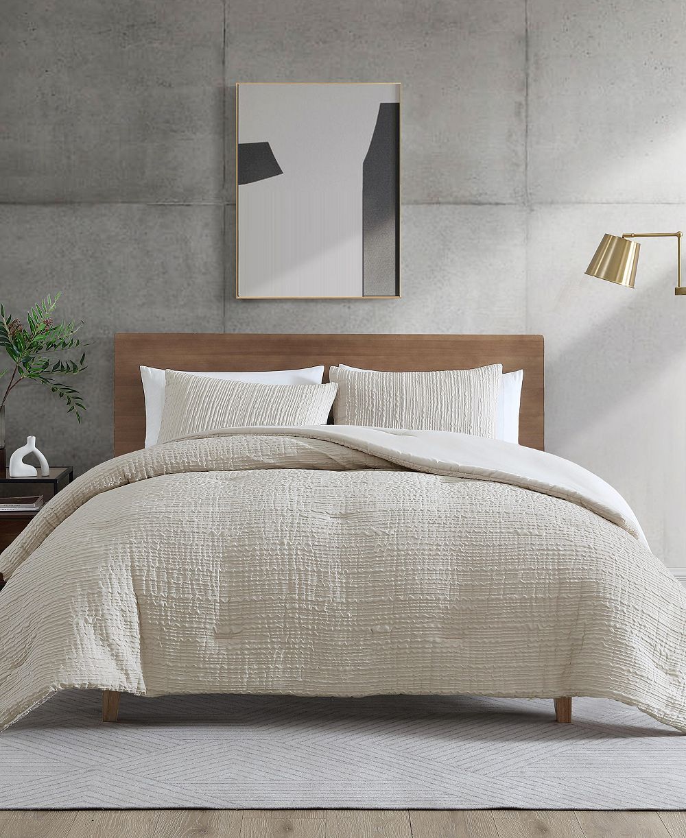 Kenneth Cole New York Serenity Wavy Lines Embossed 3-Pc. Comforter Set, Full/Queen