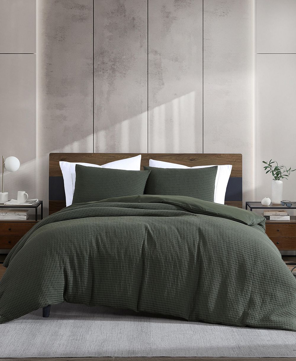 Kenneth Cole New York Solid Waffle 3-Pc. Duvet Cover Set, King