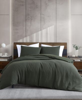 Kenneth Cole New York Solid Waffle 3-Pc. Duvet Cover Set, King