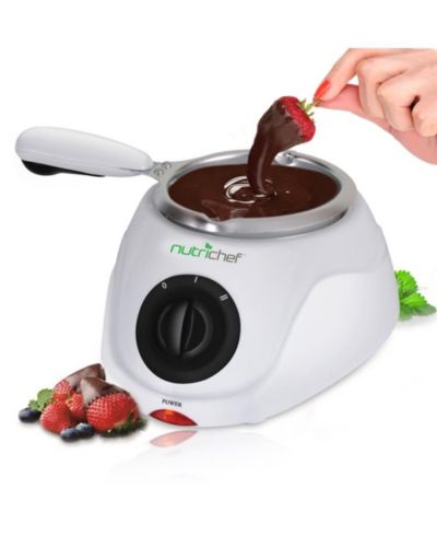 NutriChef Electric Chocolate Melting Pot Fondue Set, 0.55 lbs Capacity