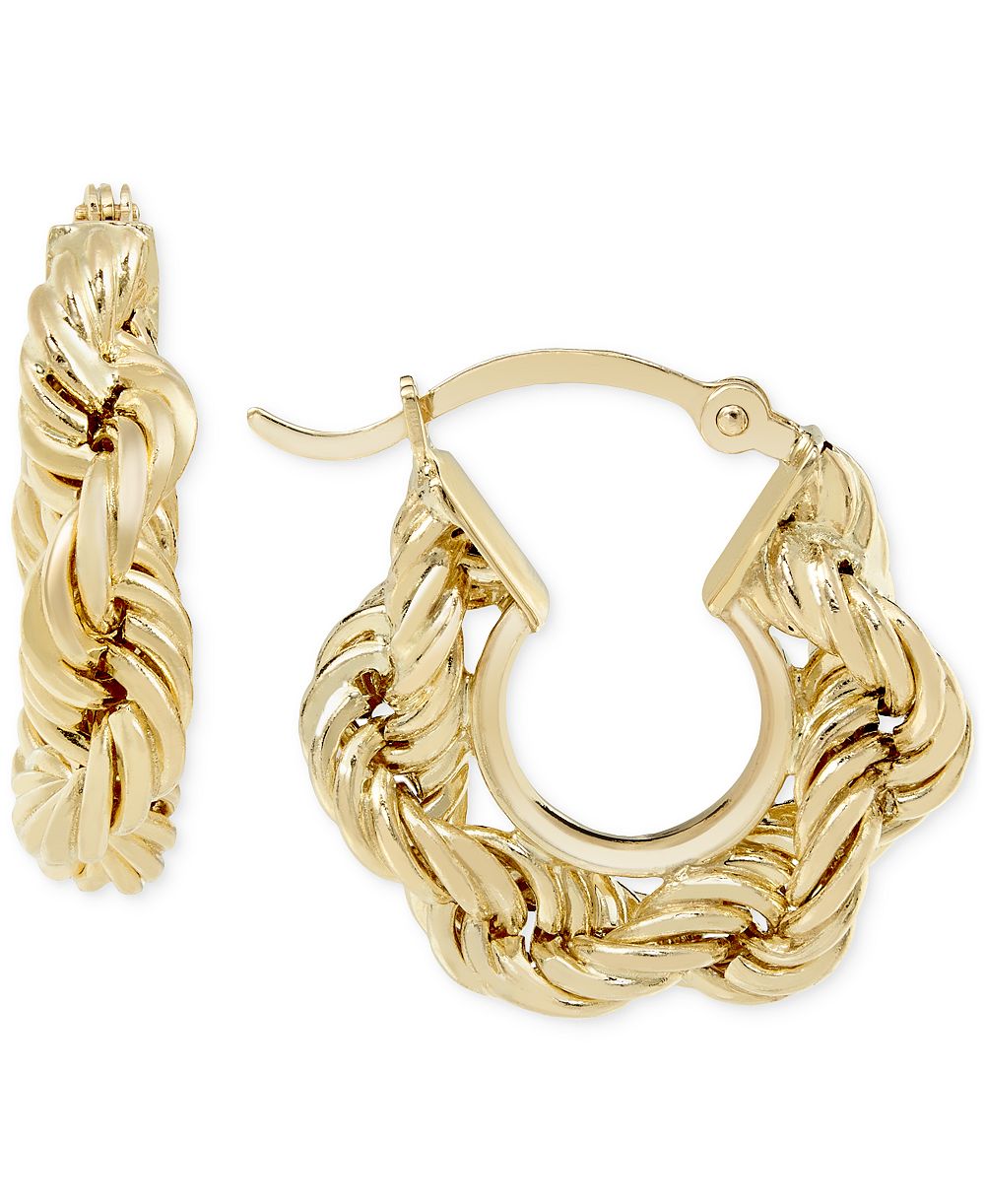Серьги-кольца Macy's Chunky Rope Chain 10k Gold