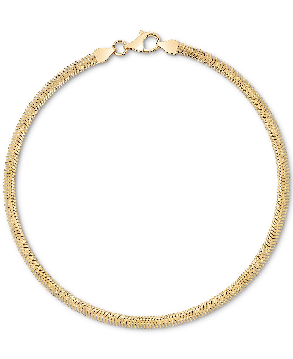 Браслет с алмазной огранкой Snake Chain (3mm) из желтого золота 10k