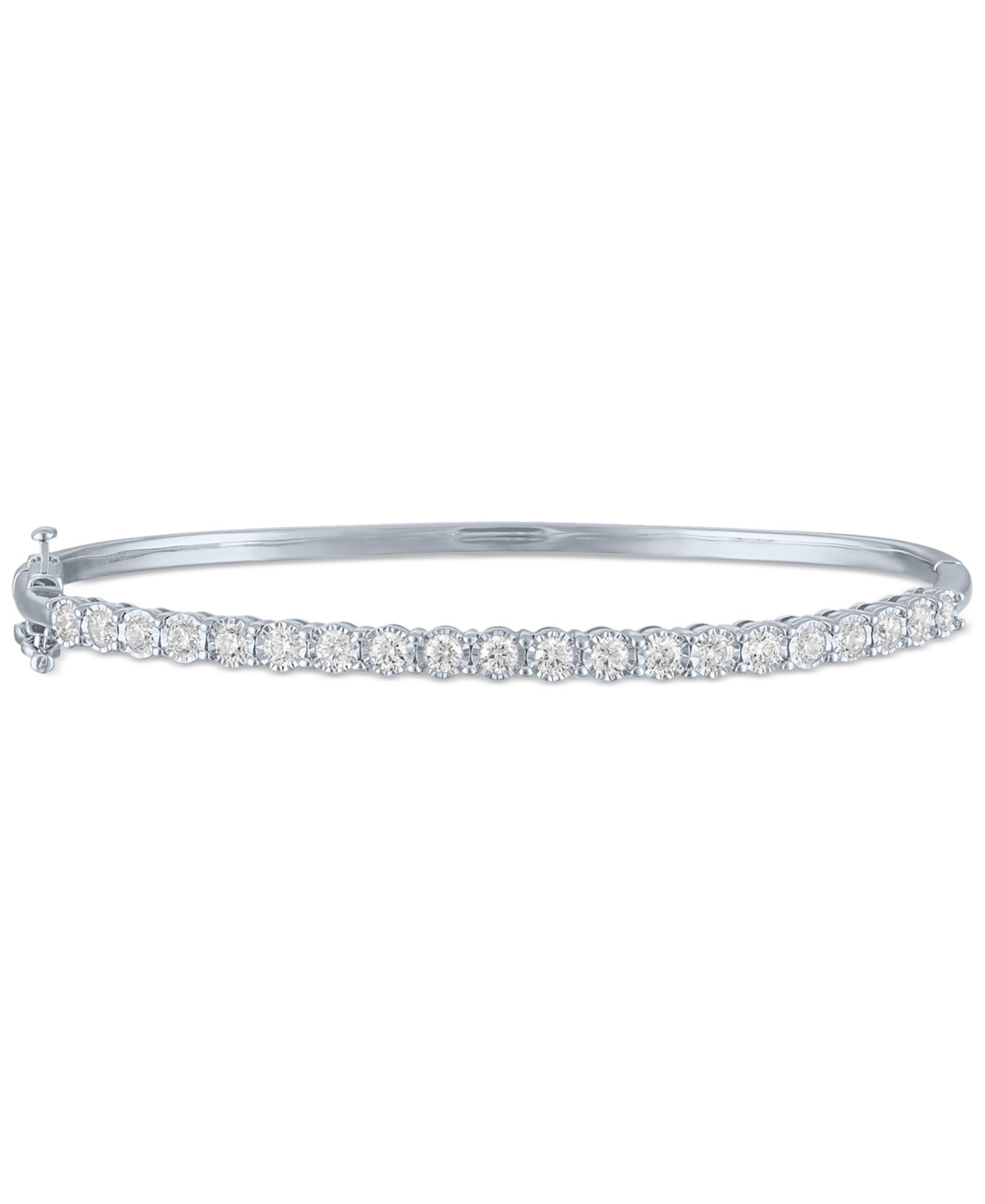 Браслет Forever Grown Diamonds Lab-Grown Diamond Prong Bangle 1 ct. t.w. Sterling Silver or 14k Gold-Plated