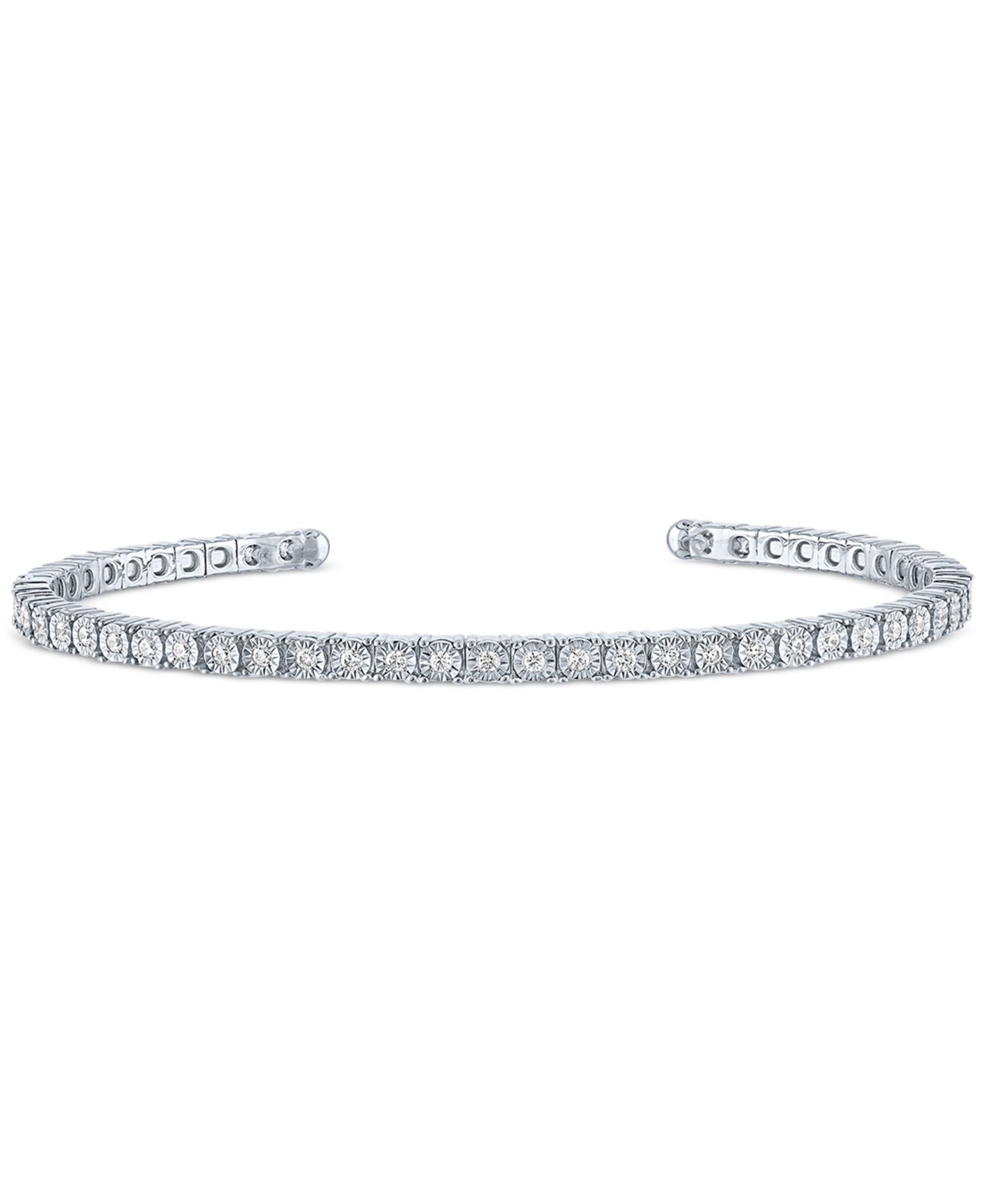 Браслет Forever Grown Diamonds Lab-Grown Diamond Flexible Cuff Bangle in Sterling Silver
