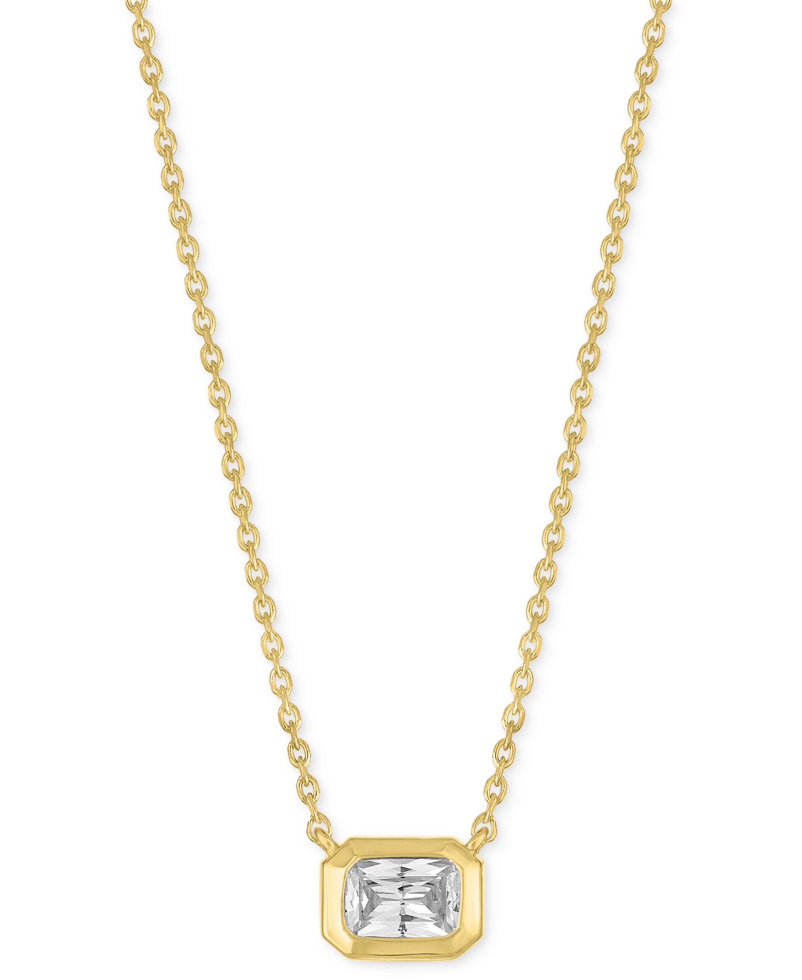 Forever Grown Diamonds ожерелье с изумрудно-ограненным бриллиантом в золоте 10k Yellow Gold