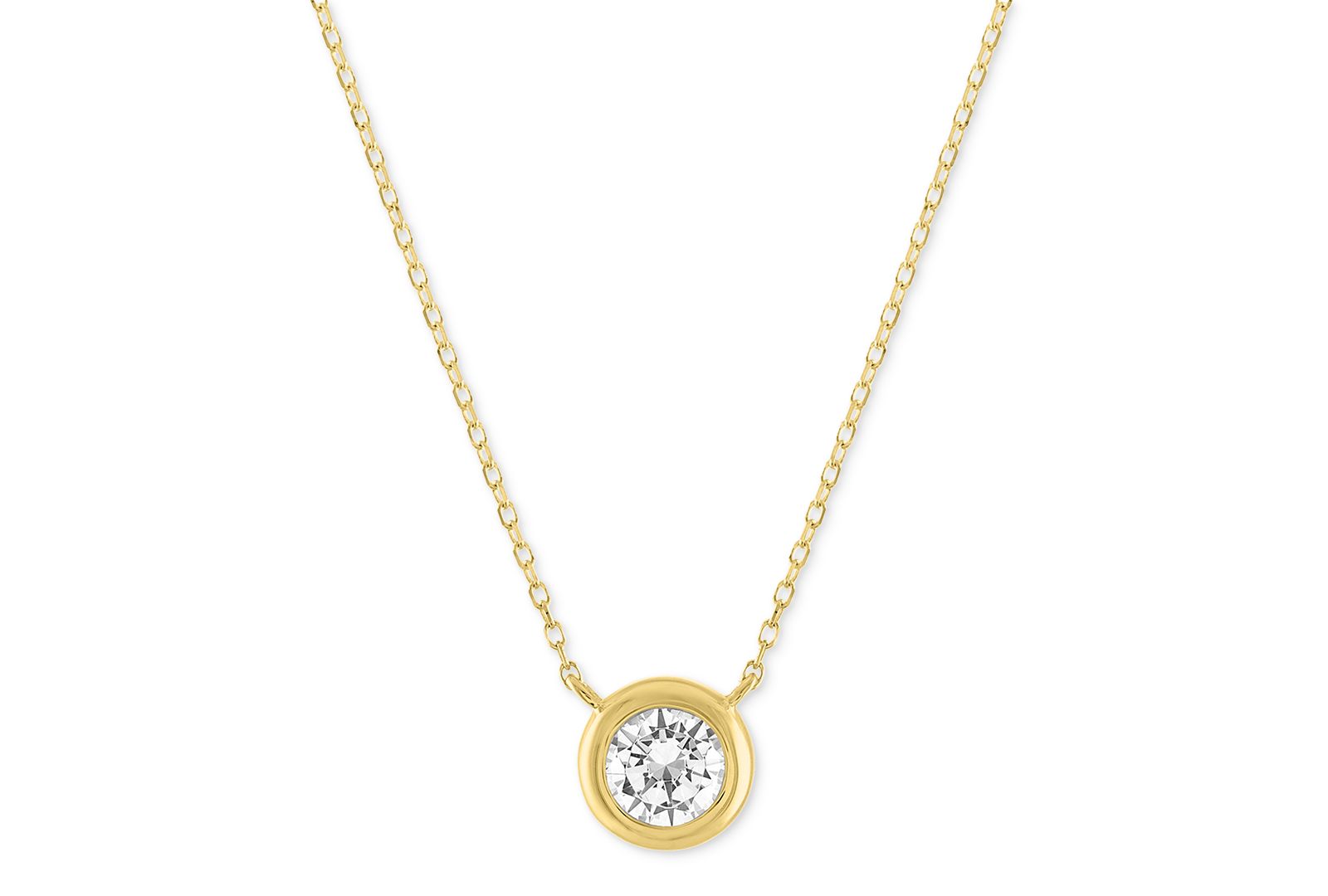 Forever Grown Diamonds Lab-Grown Diamond Bezel Necklace (1/3 ct. t.w.) в 10k Yellow Gold