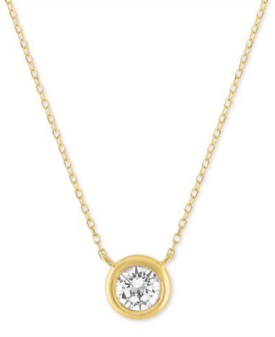 Forever Grown Diamonds Lab-Grown Diamond Bezel Necklace (1/3 ct. t.w.) in 10k Yellow Gold