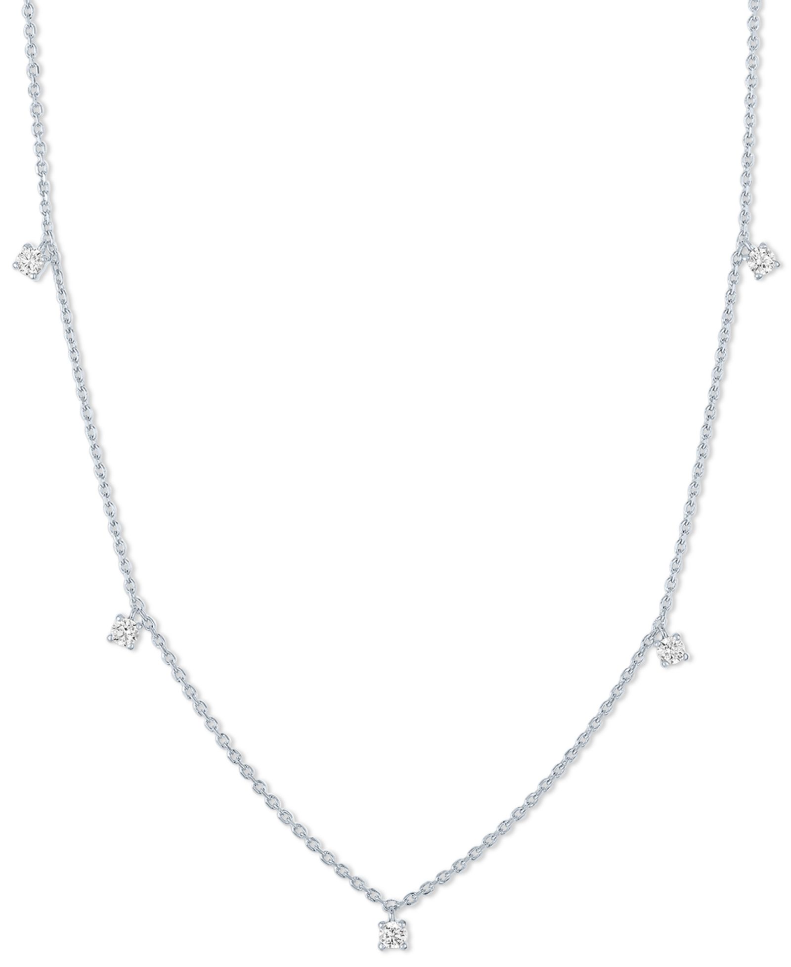 Forever Grown Diamonds Lab-Grown Diamond 5 Drop Necklace (1/4 ct. t.w.) in Sterling Silver or 14k Gold-Plated Sterling Silver
