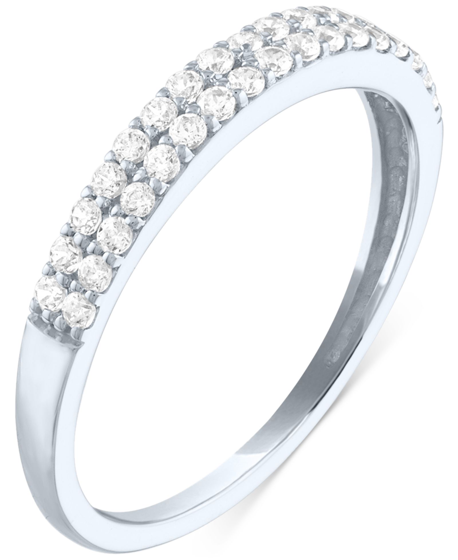 Forever Grown Diamonds Lab-Grown Two-Row Diamond Ring (1/3 ct. t.w.) in 10k White Gold