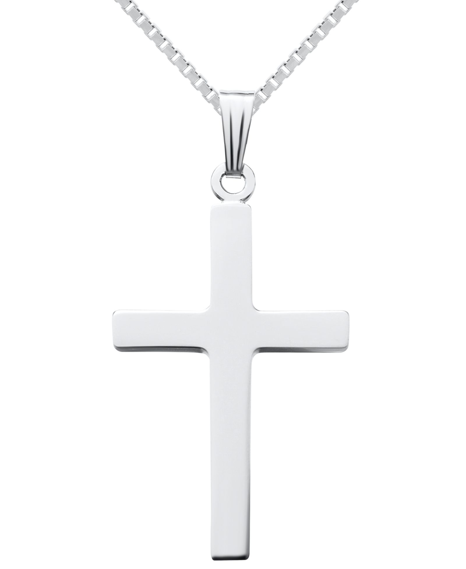 Подвеска Macy's Classic Polished Cross 18" в Sterling Silver