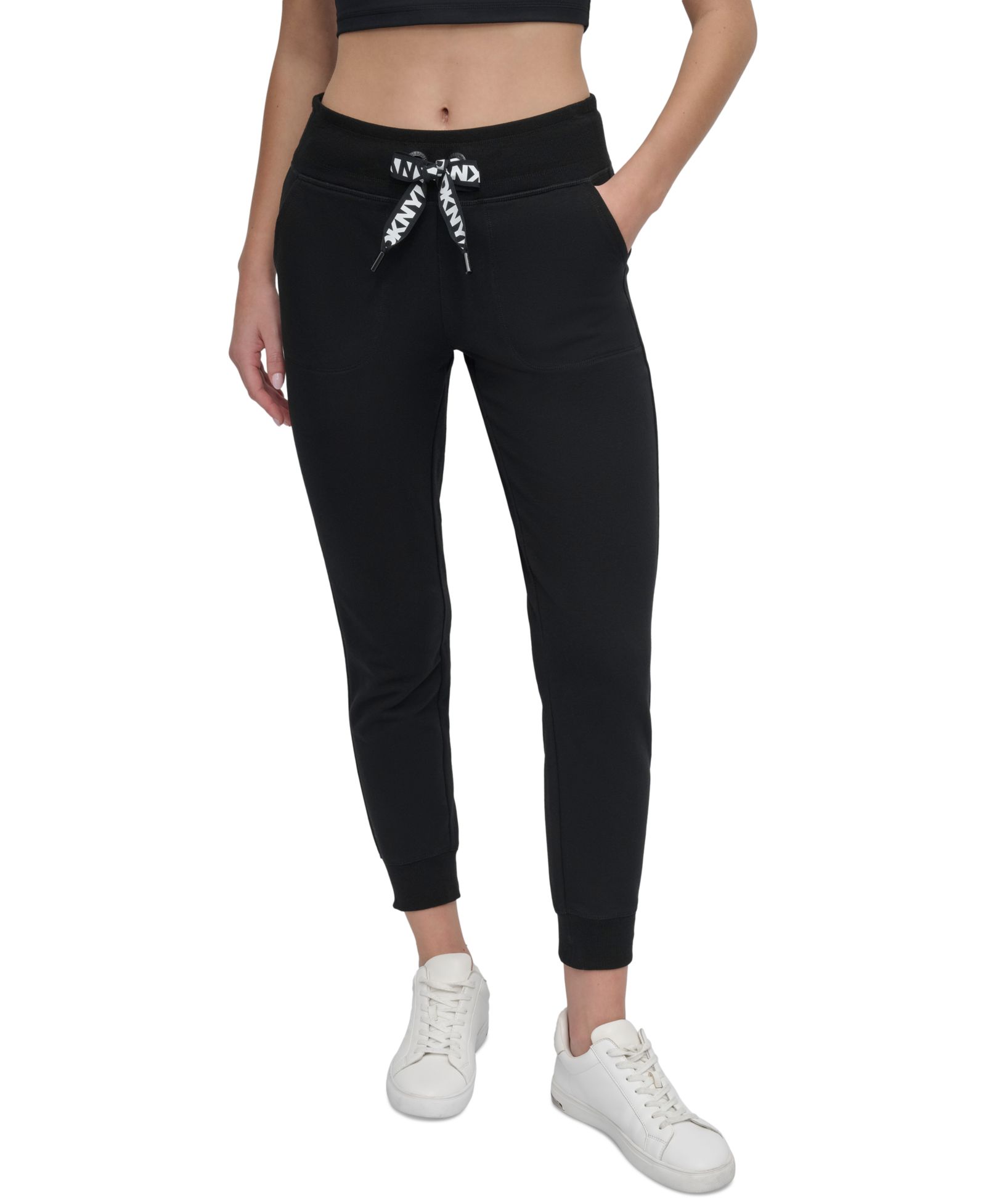 DKNY Sport Women's Logo-Drawstring High-Rise Joggers