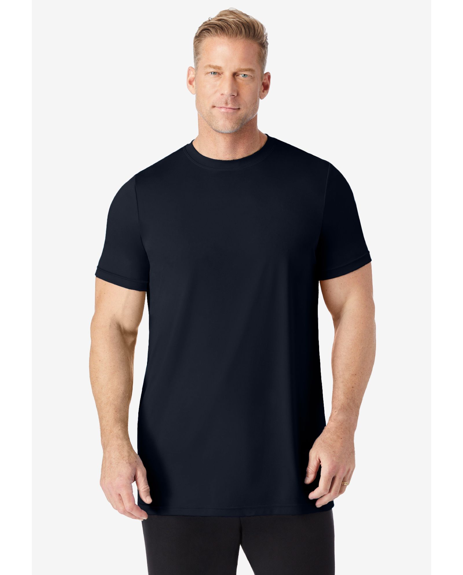 KingSize Men's No Sweat Longer-Length Short Sleeve Crewneck Tee