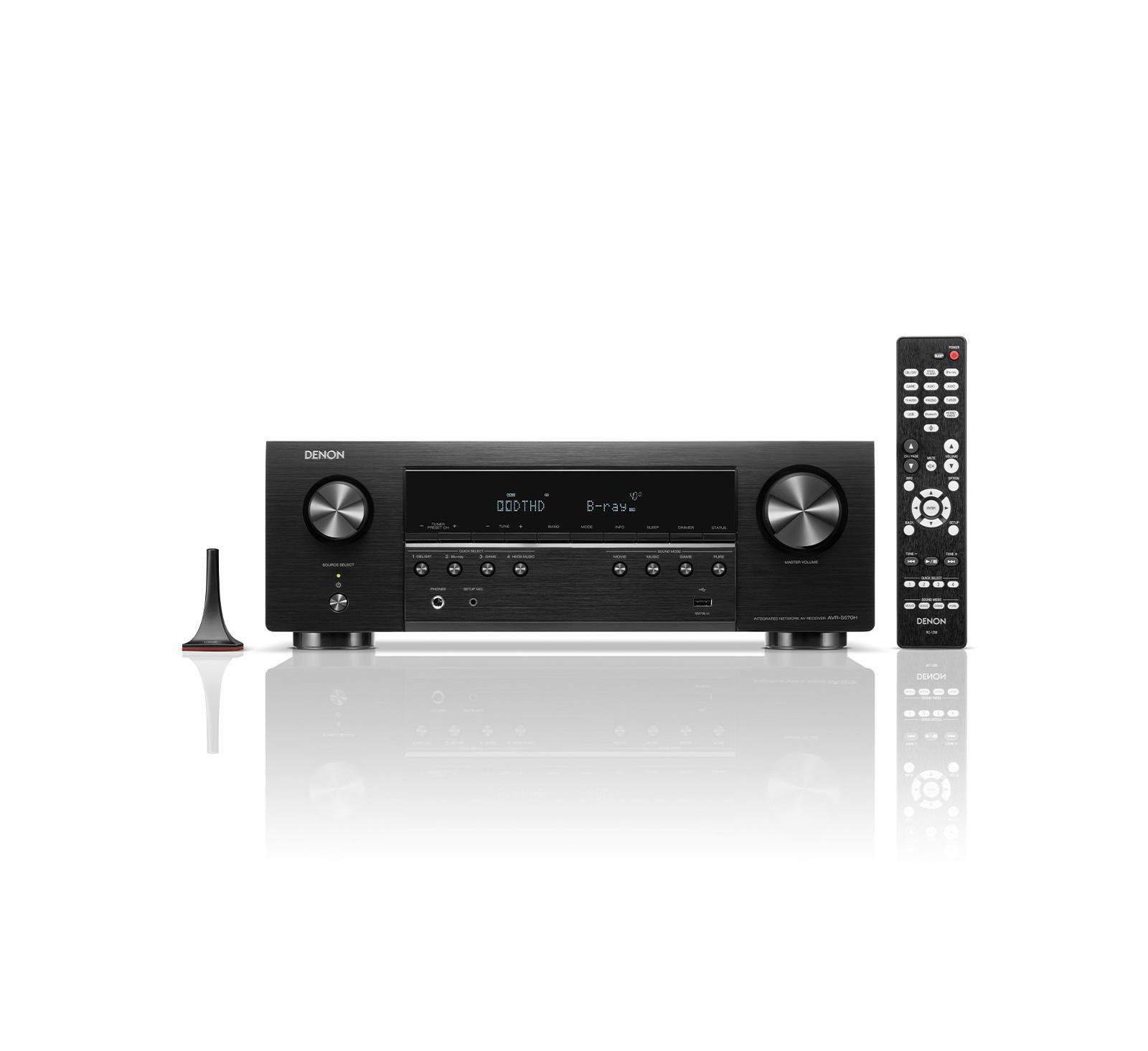 Denon ресивер домашнего кинотеатра AVR-S670H 5.2 канала 8K с Dolby TrueHD Audio, HDR10+ и HEOS Built-In