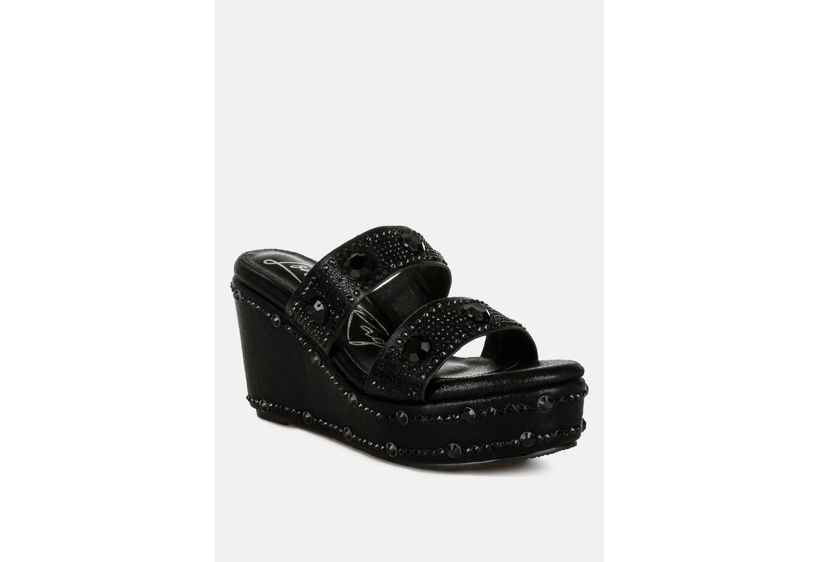 London Rag Womens Iki Diki Rhinestone and Diamante Wedge Sandals