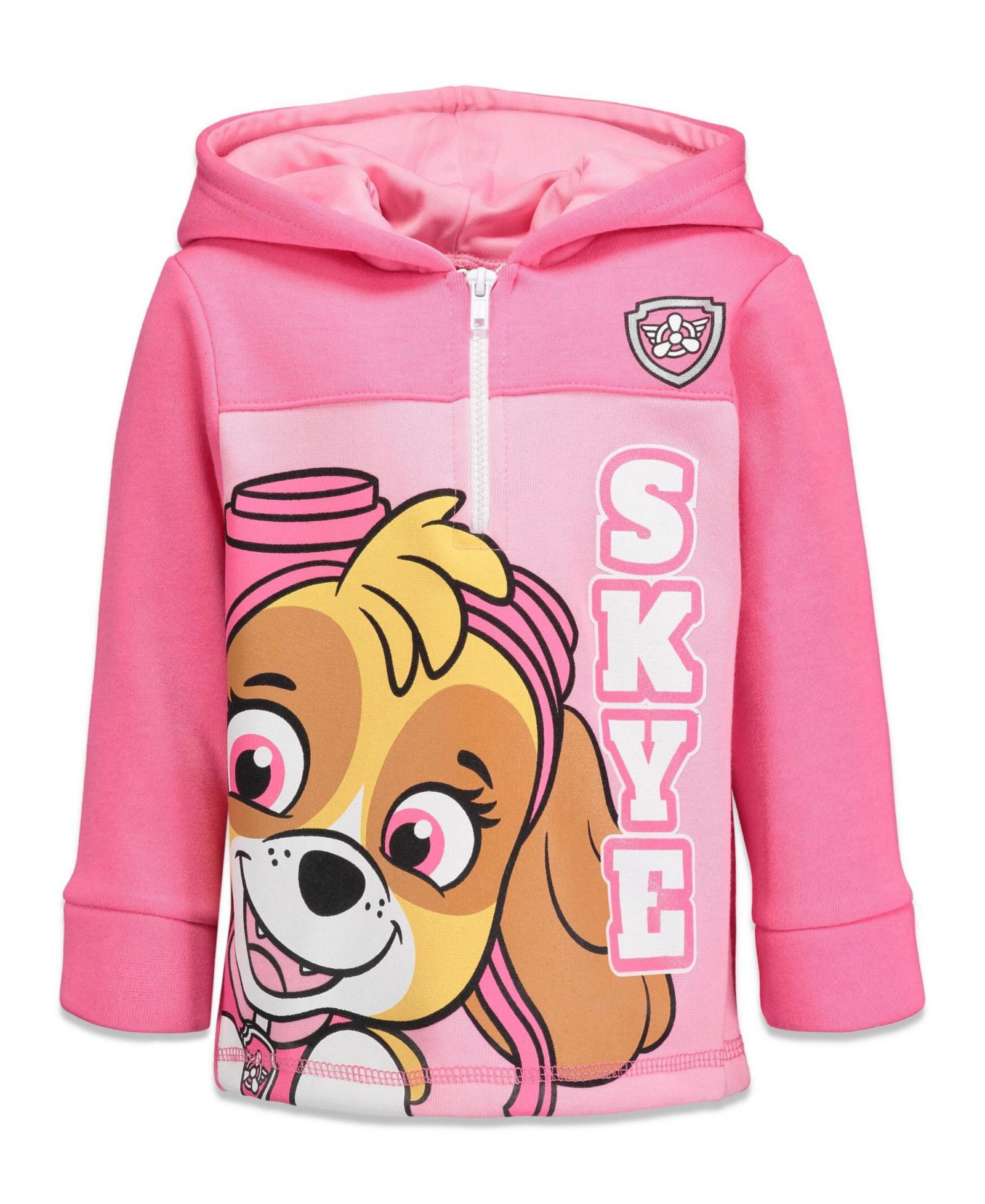 Детская флисовая толстовка с капюшоном и четверть-застежкой Paw Patrol Little Girls Skye