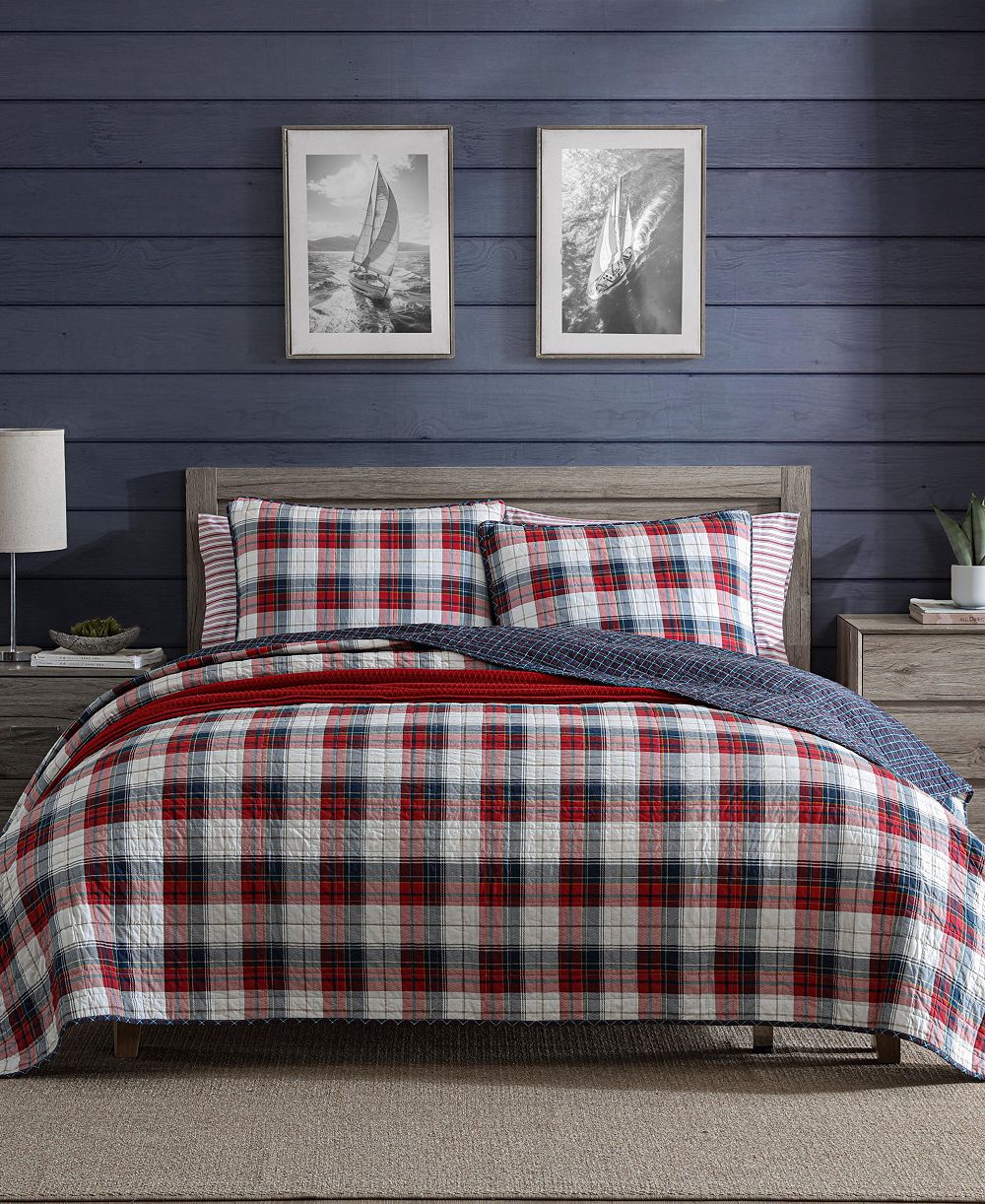 Nautica Rosedale Reversible 3 Piece Quilt Set, King