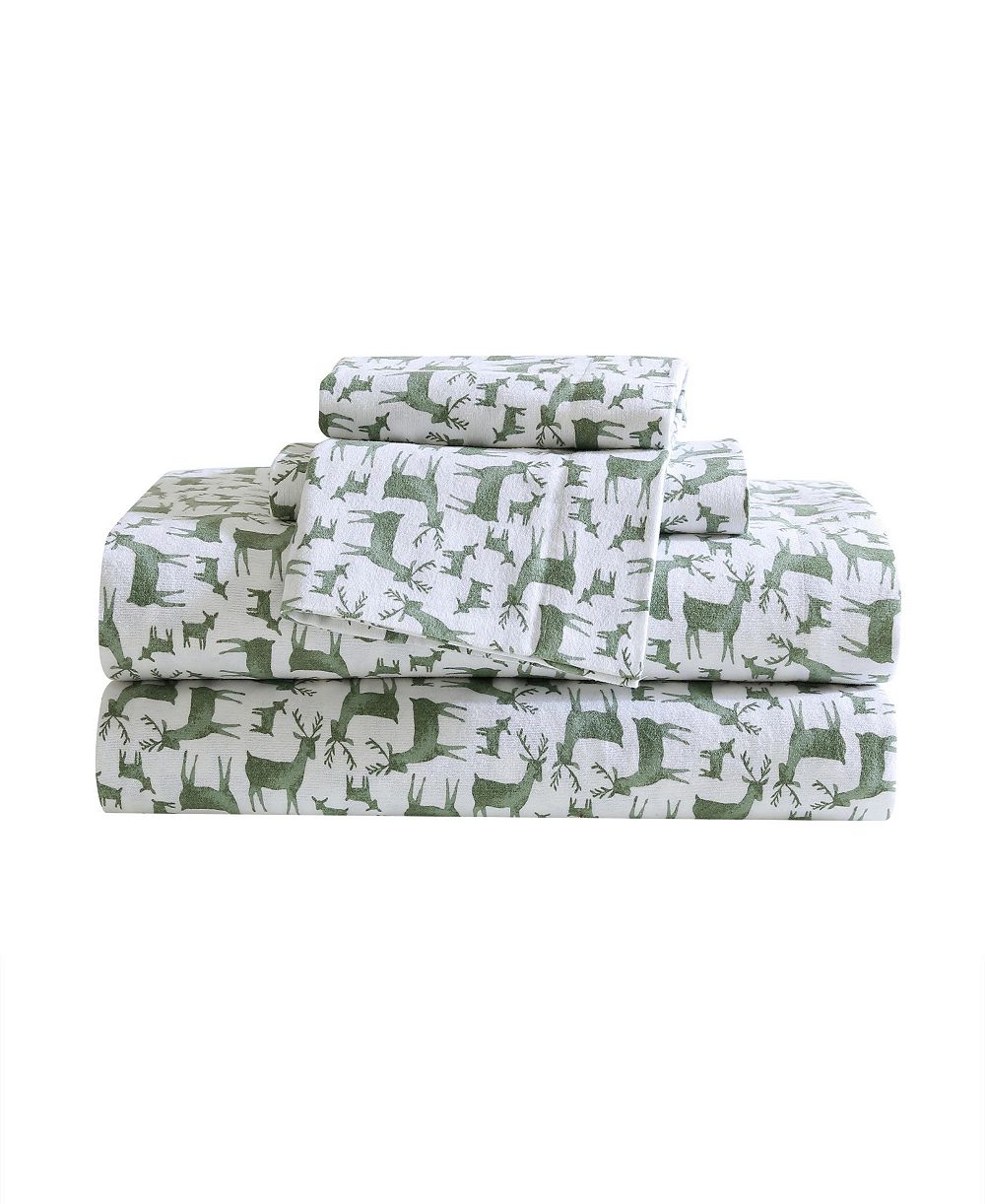 Eddie Bauer Holiday Cotton Flannel 4 Pc. Sheet Set, Queen
