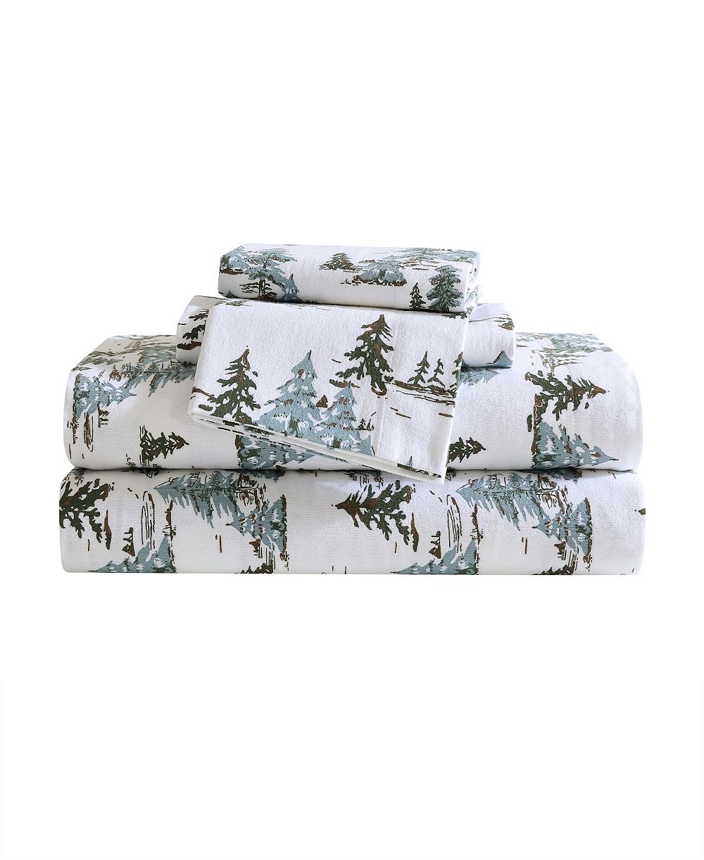 Eddie Bauer Holiday Cotton Flannel 4 Pc. Sheet Set, King