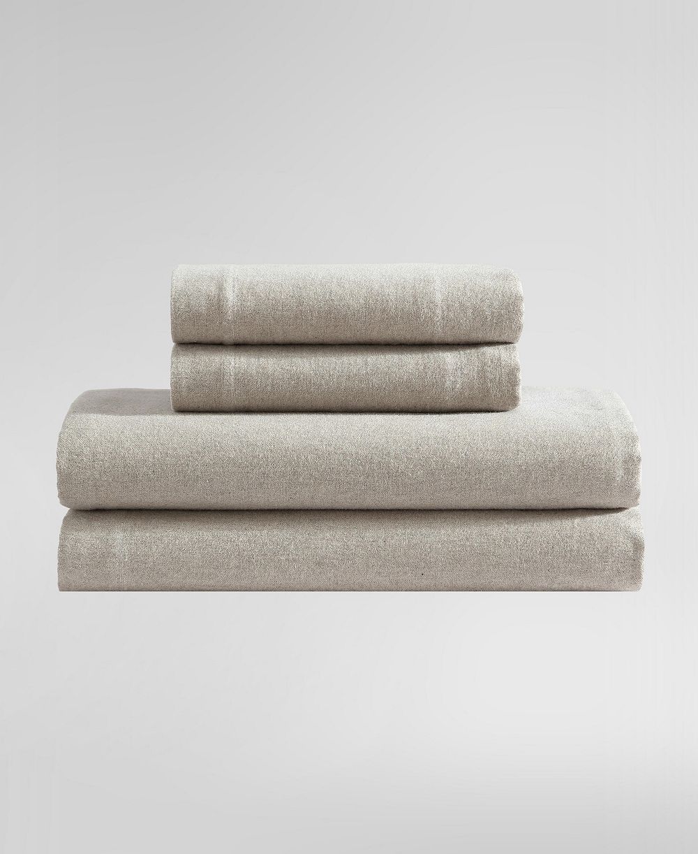 Calvin Klein Melange Cotton Flannel 4 Piece Sheet Set, King