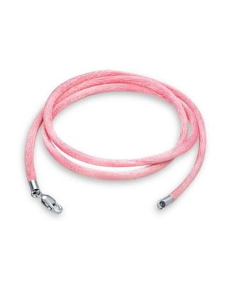 Bling Jewelry ожерелье из розового атласа и шелка с серебряным зажимом lobster clasp
